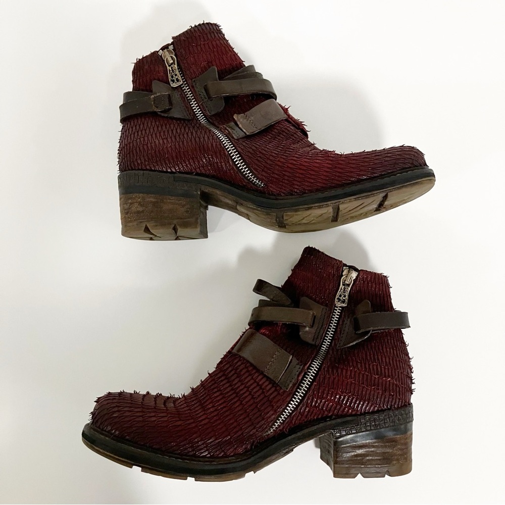 A.S.98 | Burgundy Airstep Harness Booties 39 Grunge Steampunk Whimsigoth - Picture 5 of 8